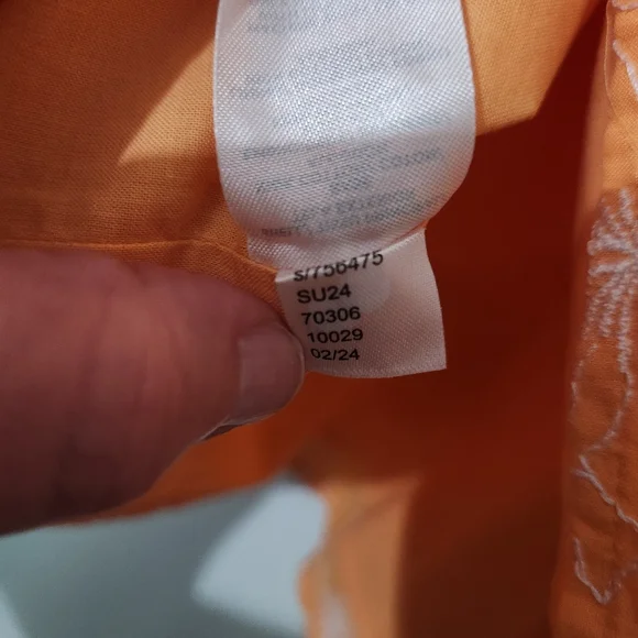 Loft Garden Embroidered Open Back Puff Sleeve Blouse Lg Nwt Tangerine Summer Top - Picture 7 of 10